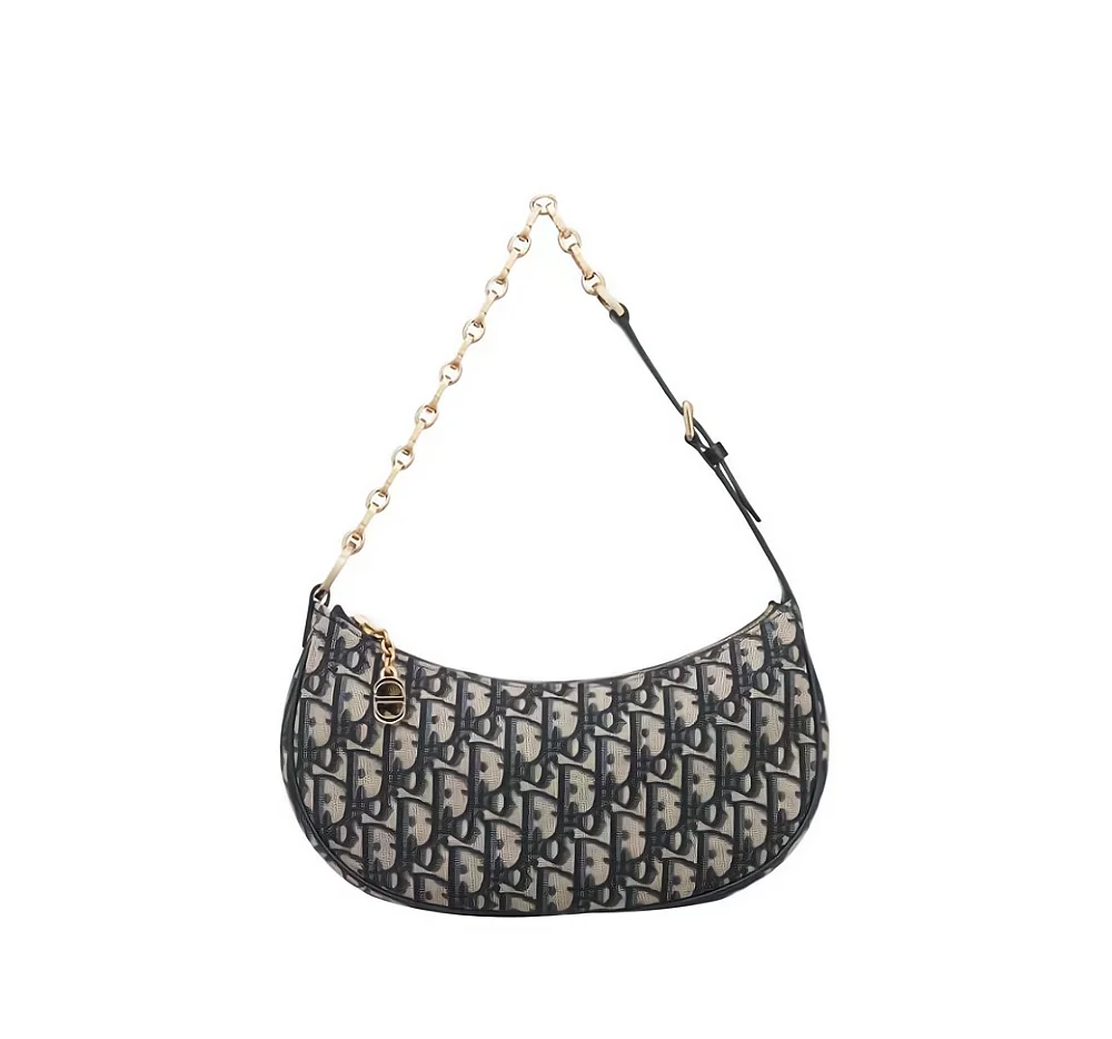 오블리크 자카드 CD 라운지 체인 토트백 (26cm X 15cm X 5.5cm)