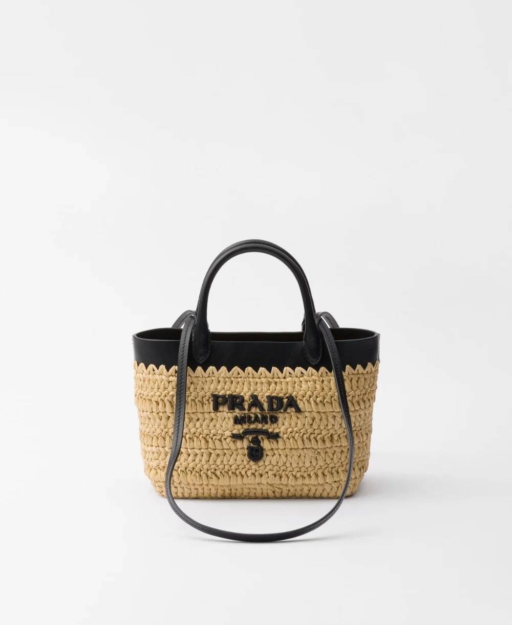 미니 크로셰와 가죽 토트백 (21cm X 16cm X 10cm)