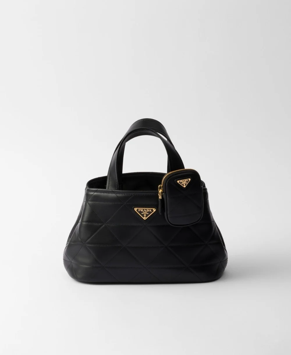 스몰 퀼팅 가죽 토트백 (26cm X 17cm X 13.5cm