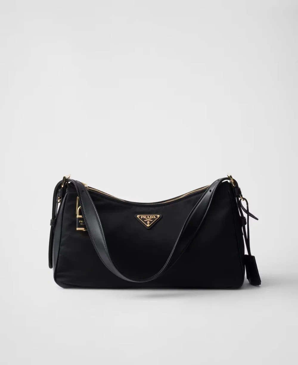 에메 라지 리나일론 및 가죽 숄더백 (34cm X 19.5cm X 10cm)