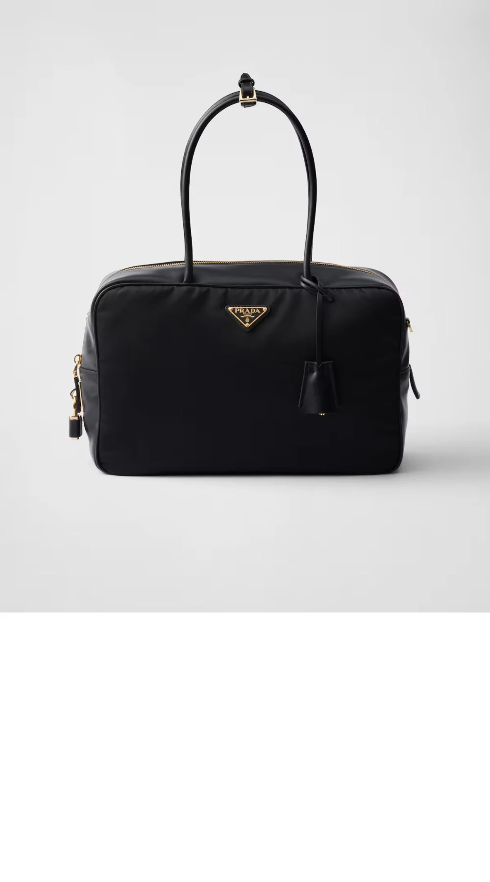 라지 리나일론 및 가죽 탑 핸들백 (34cm X 23cm X 10cm) 상세