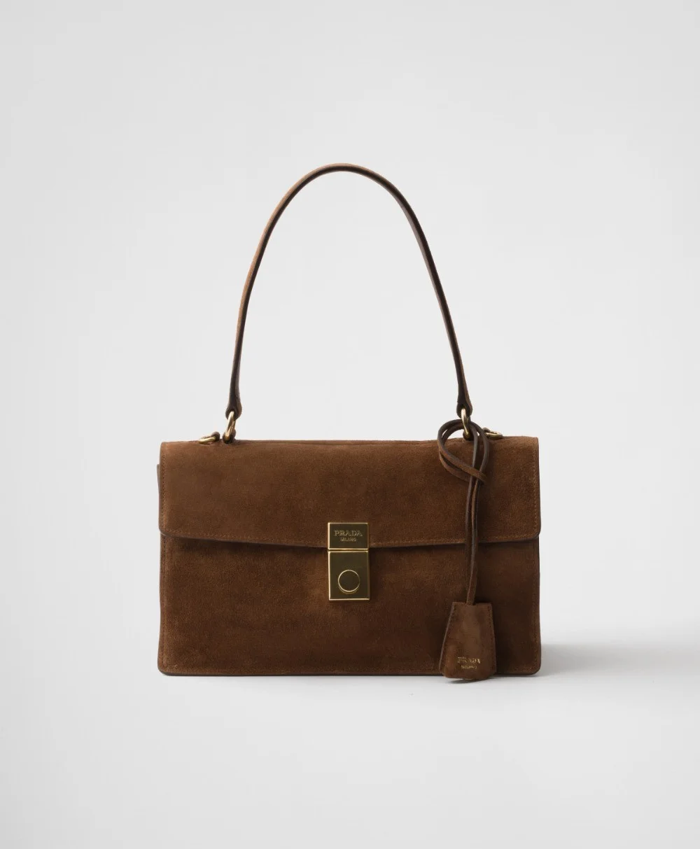 소프트 사운드 미디엄 스웨이드 숄더백 (28cm X 17cm X 11cm)