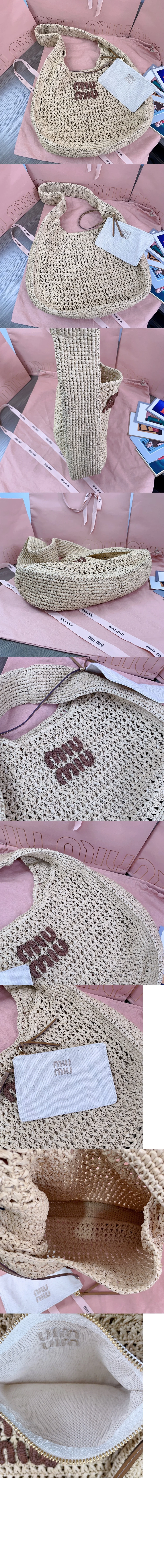 우븐 패브릭 호보백 (44cm X 31.5cm X cm) 상세