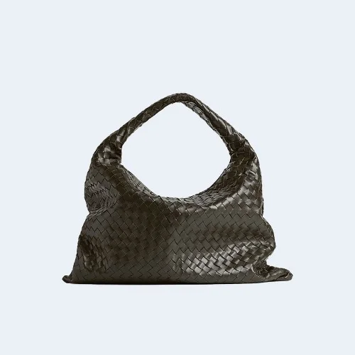 인트레치아토 라지 홉 숄더 백 카키