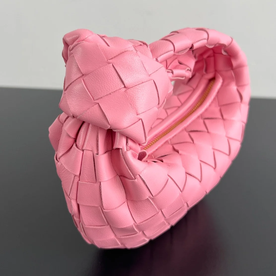 미니 레더 조디백 리본 핑크 상세