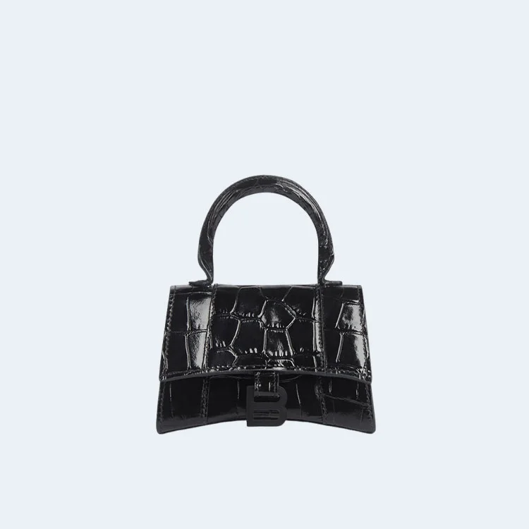 아워글래스 미니 탑 핸들백 블랙 상세