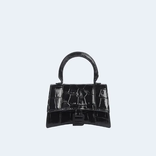 아워글래스 미니 탑 핸들백 블랙