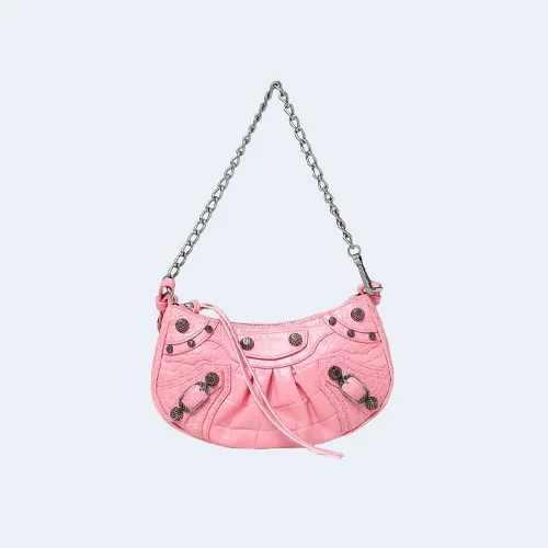 르 카골 크로커다일 핑크 미니백