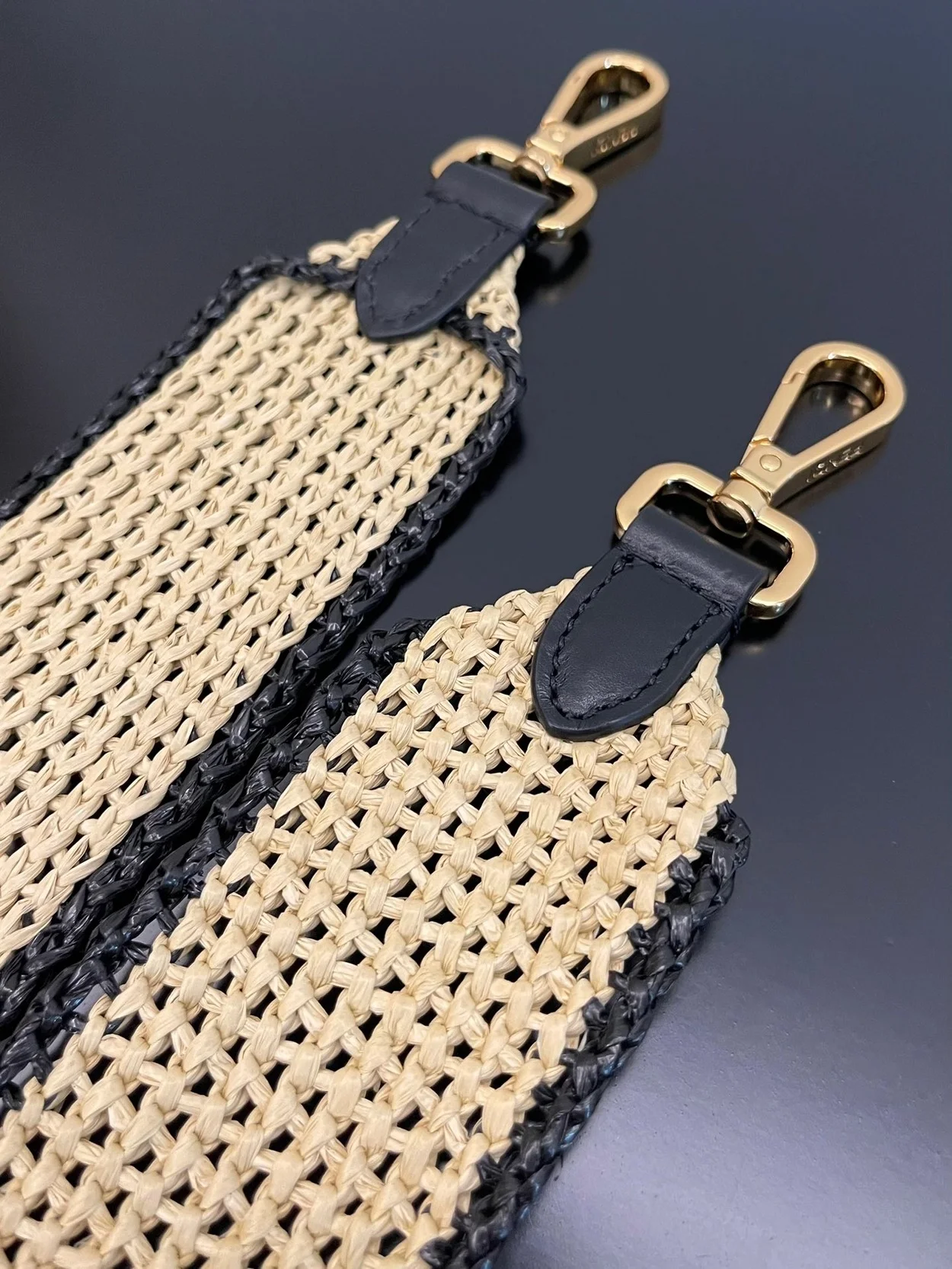 선샤인 스트로우 미디엄 쇼퍼백 베이지 상세