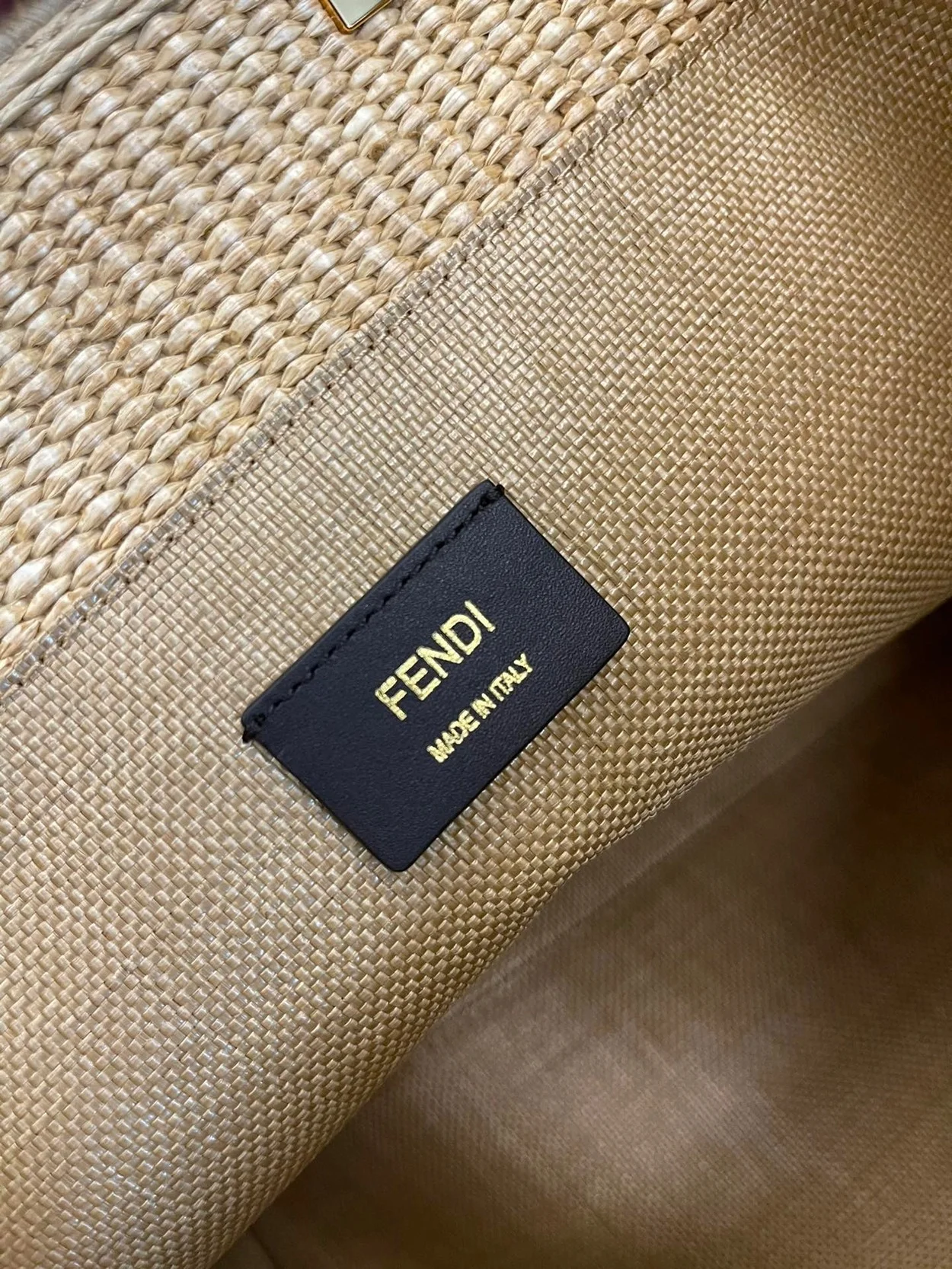 선샤인 스트로우 미디엄 쇼퍼백 베이지 상세