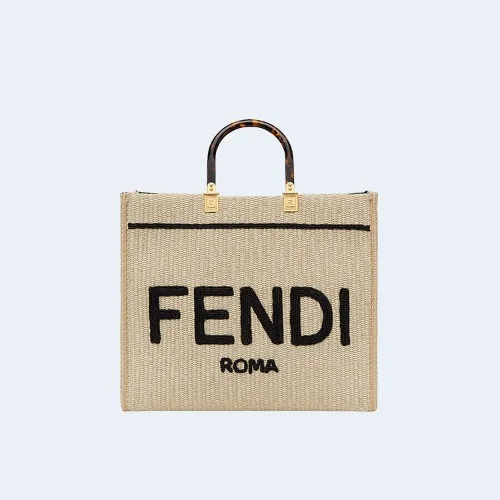 선샤인 스트로우 미디엄 쇼퍼백 베이지