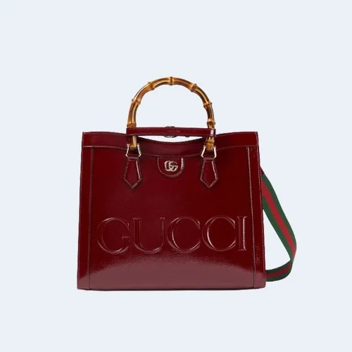 다이아나 미디엄 페이던트 레더 토트 백