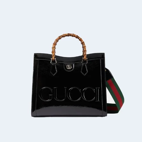 다이아나 미디엄 페이던트 레더 토트 백