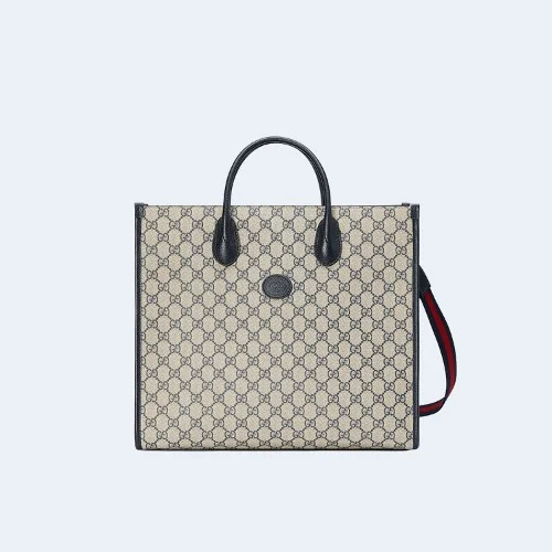 GG 슈프림 인터로킹 G 미디엄 토트백