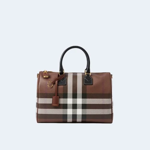 미디엄 체크 볼링백 브라운 (30cm X 21cm X 15cm)