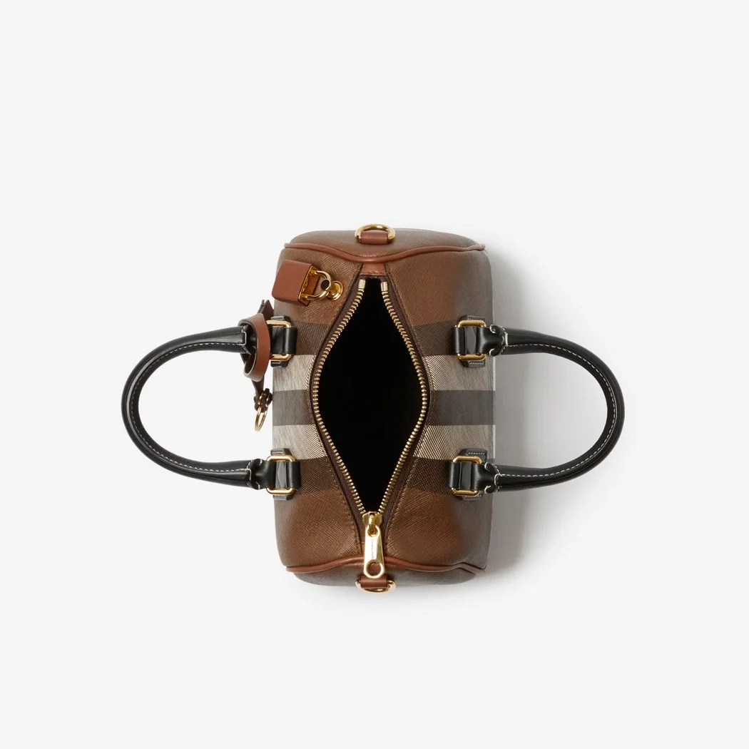 미니 체크 볼링백 브라운 (18.5cm X 12cm X 11cm) 상세