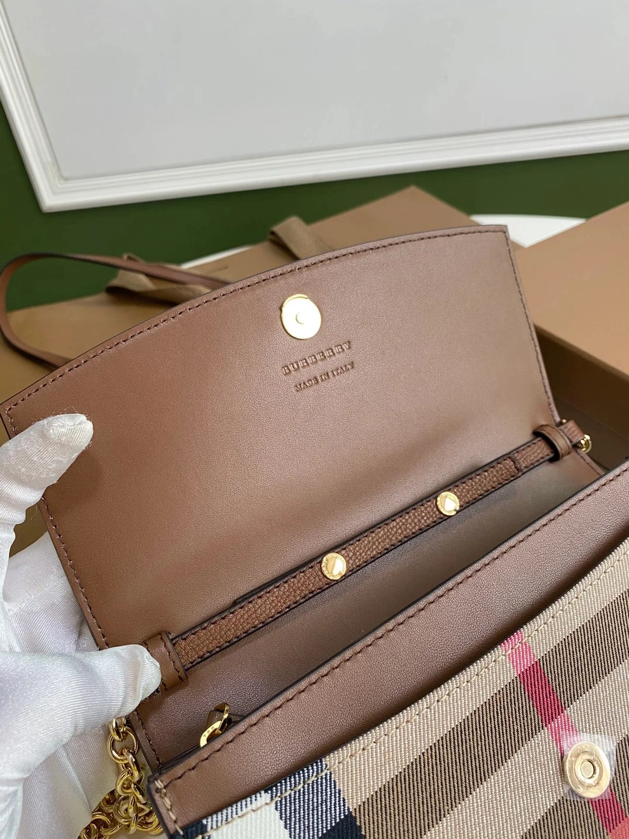 헨리하우스 브라운 체인 크로스백 상세