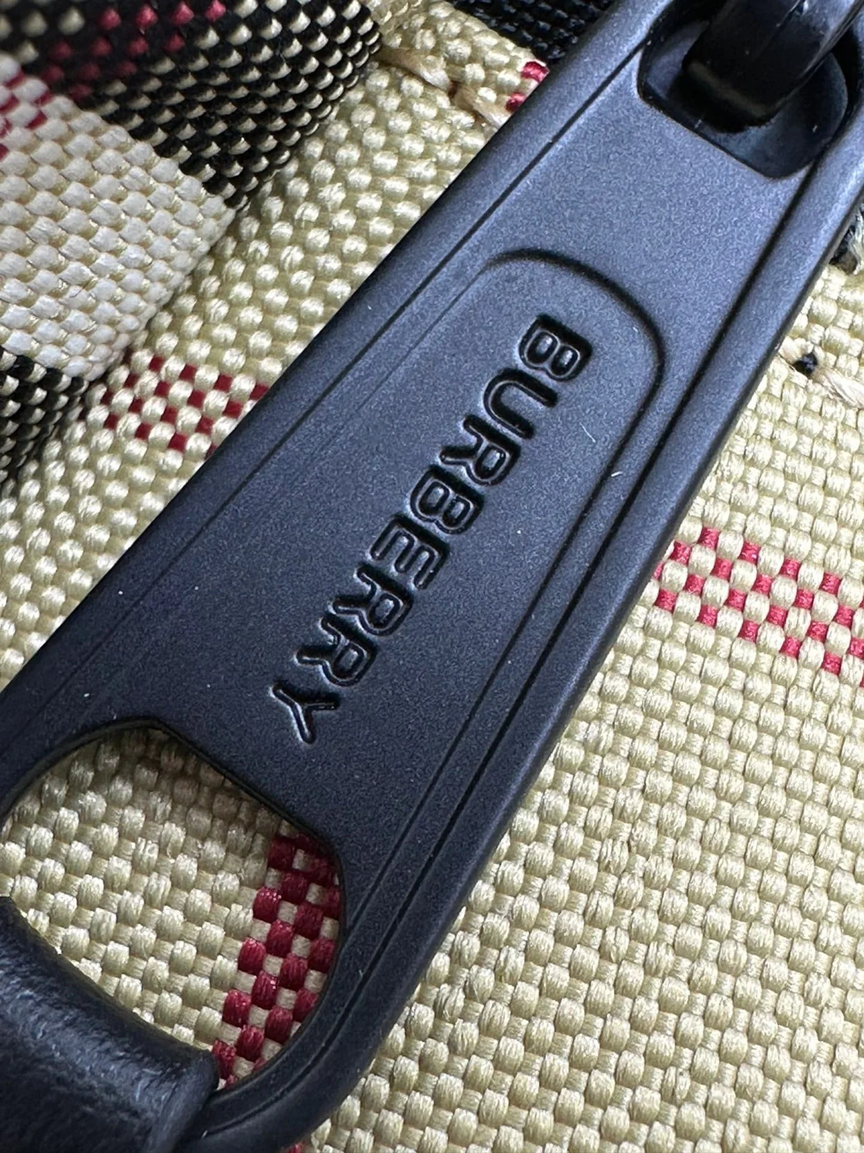 체크 가죽 백팩 베이지 상세