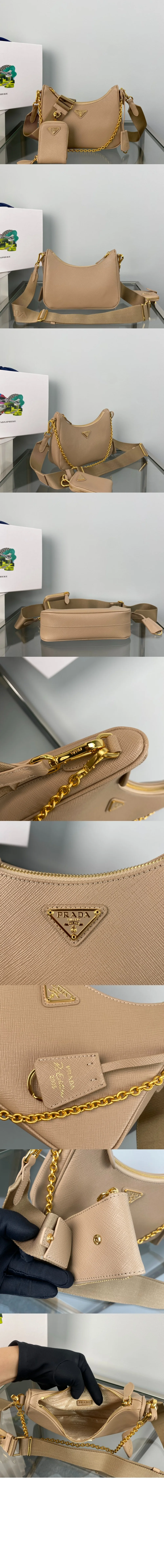 리에디션 가죽 숄더백 (10color)  22cm X 18cm X 6.5cm 상세