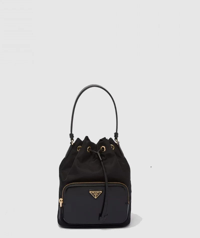 듀엣 리나일론 및 브러쉬드 버킷 백