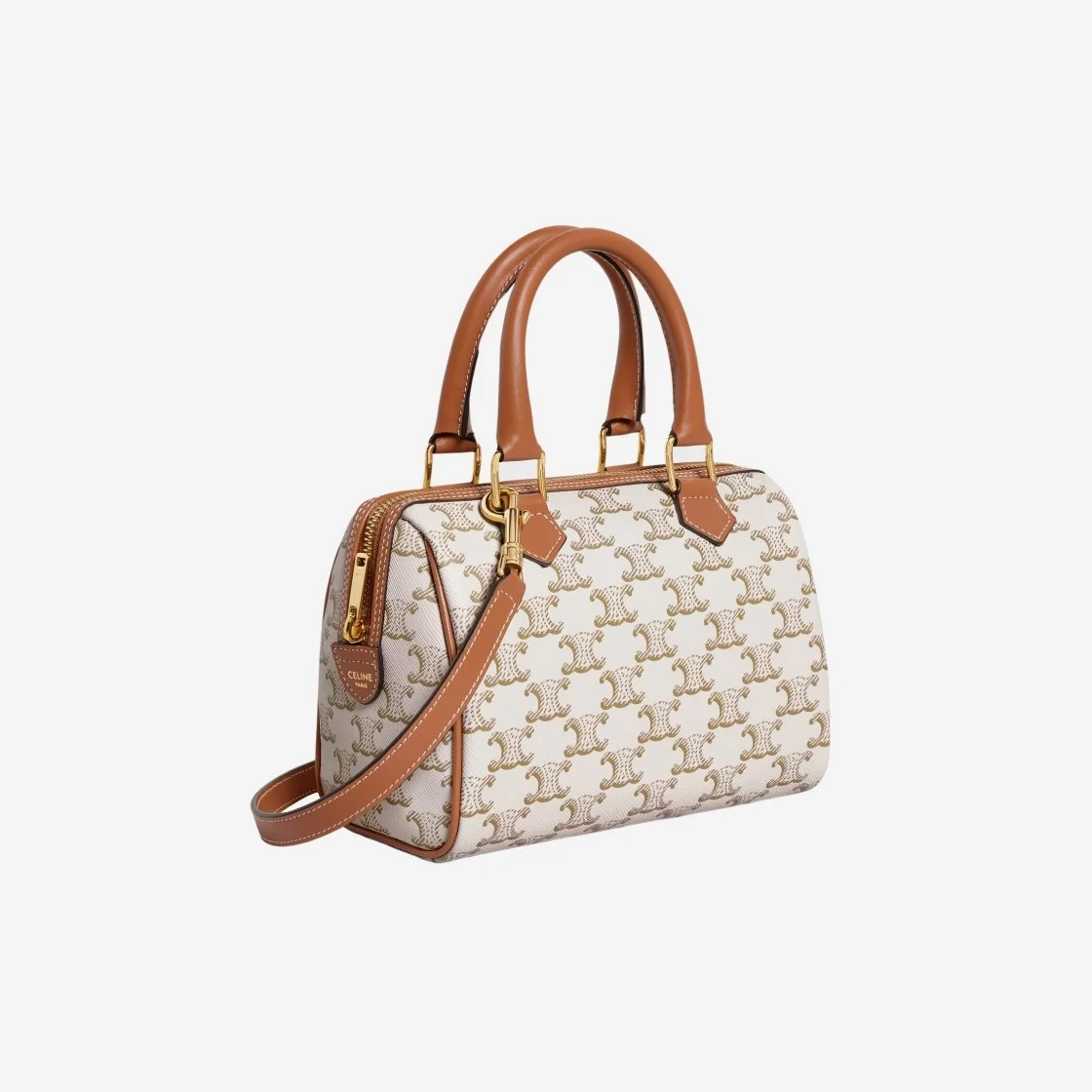 트리옹프 스몰 보스턴 백 화이트 탠 상세