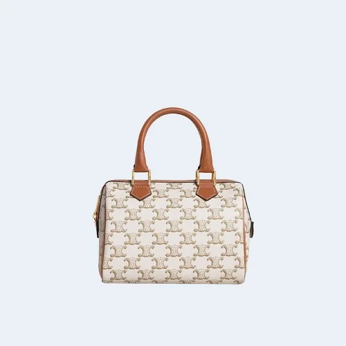 트리옹프 스몰 보스턴 백 화이트 탠