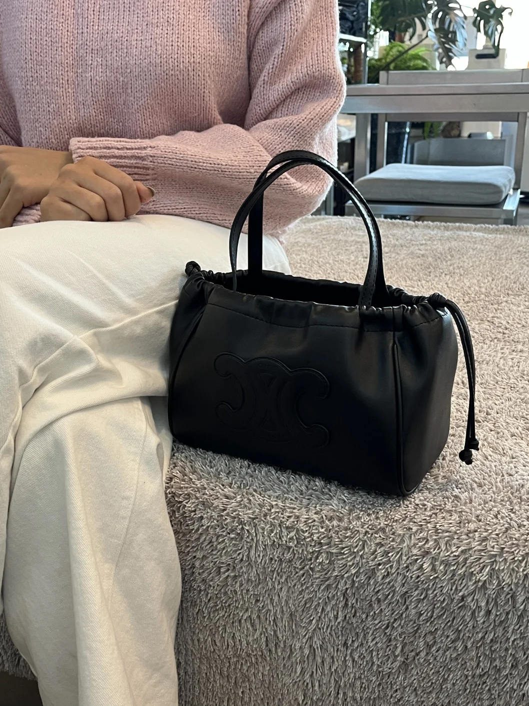 퀴르 트리옹프 스몰 드로우스트링 카바스 22cm 상세