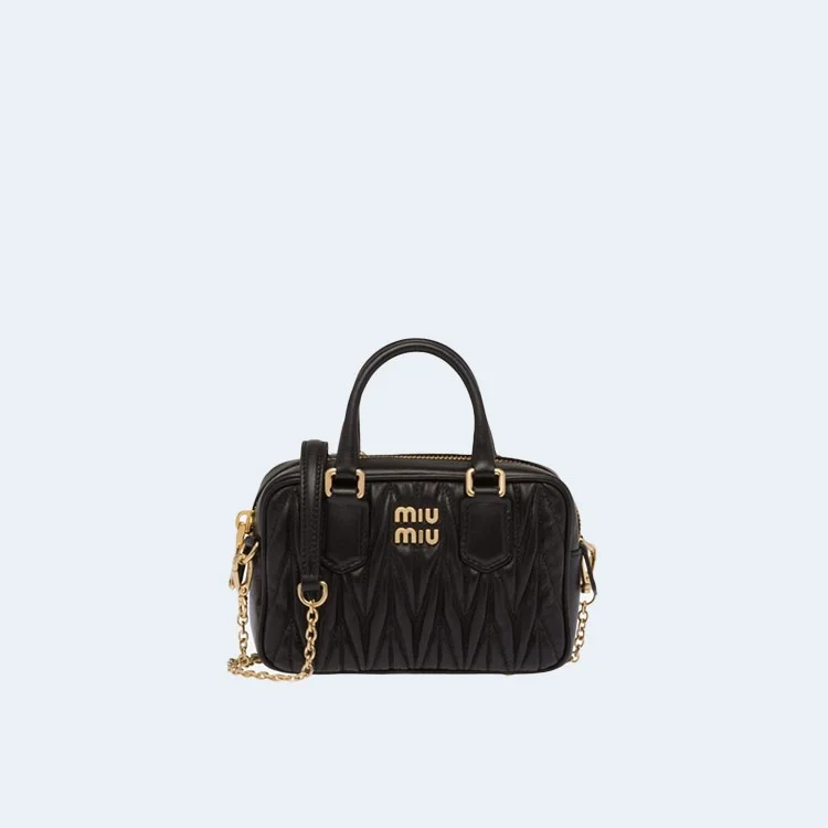 마테라쎄 나파 가죽 탑 핸들 미니백 블랙 상세