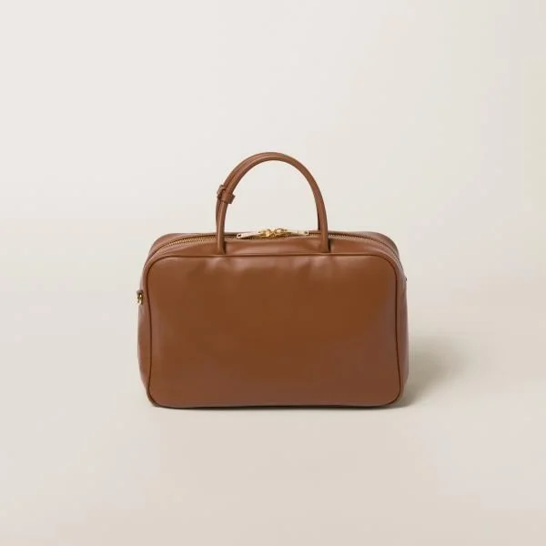 가죽 스트랩 탑 핸들백 브라운 상세