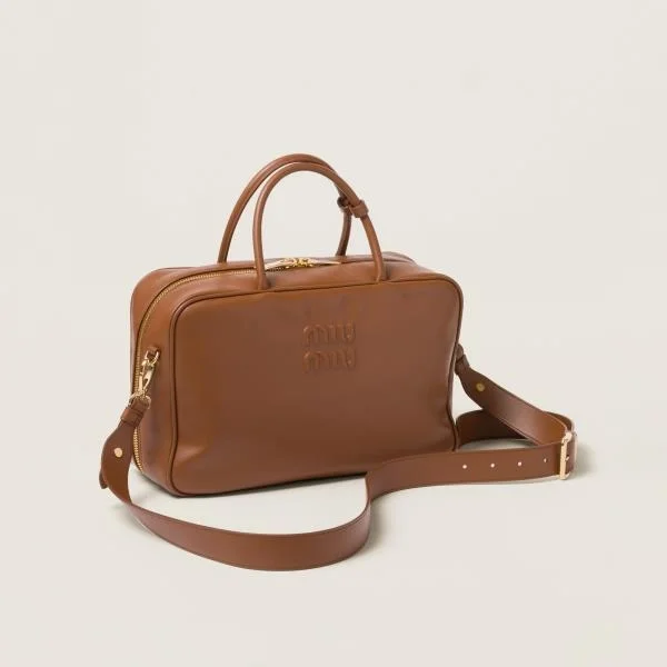 가죽 스트랩 탑 핸들백 브라운 상세