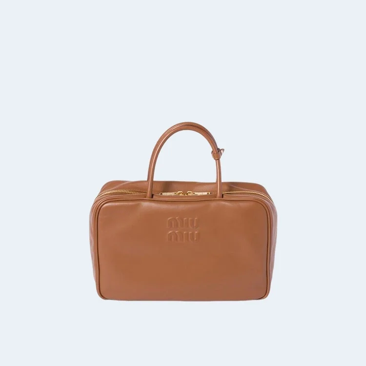 가죽 탑 핸들백 브라운 (23 * 34 * 10) 상세