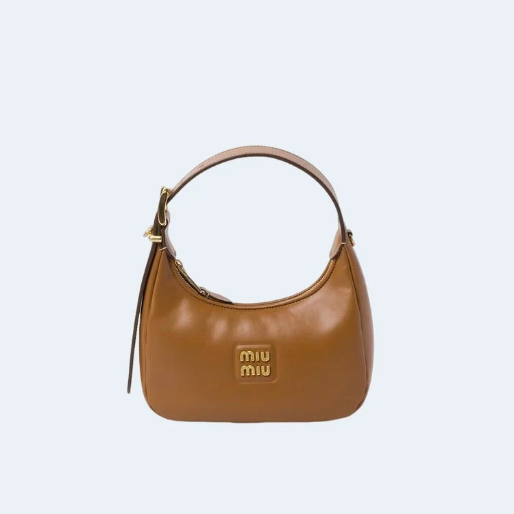 스몰 가죽 호보백 브라운 상세