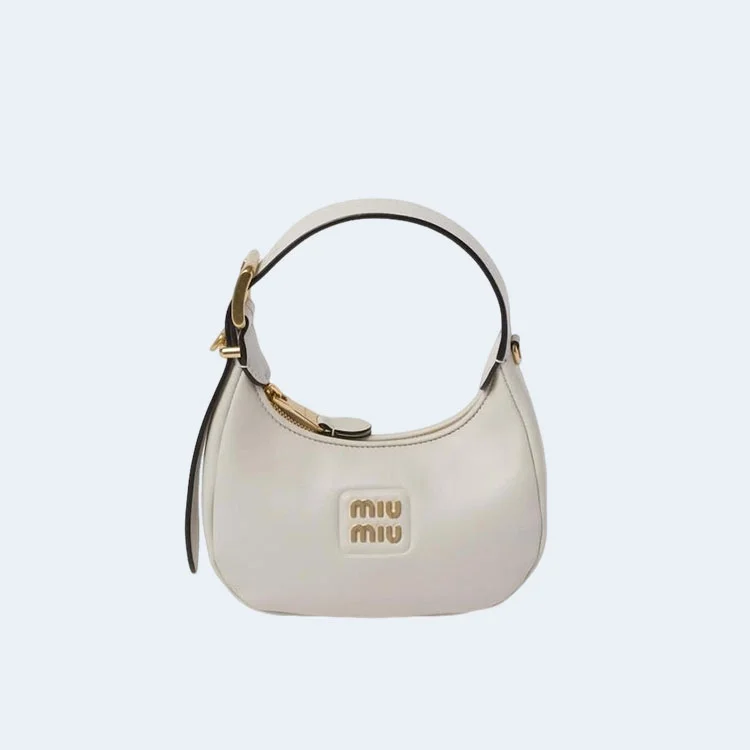 가죽 미니 호보백 화이트 상세