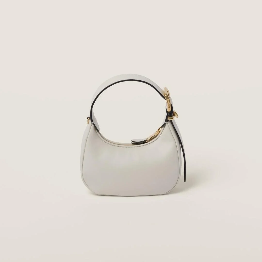 가죽 미니 호보백 화이트 상세