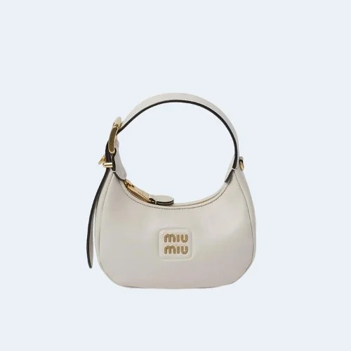 가죽 미니 호보백 화이트