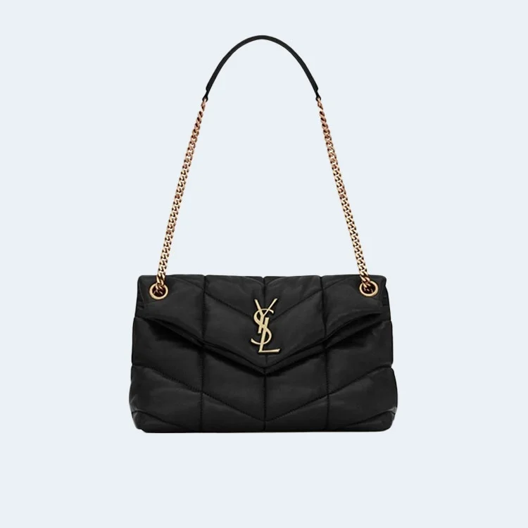 퀼티드 램스킨 퍼퍼 스몰 체인백 블랙 상세