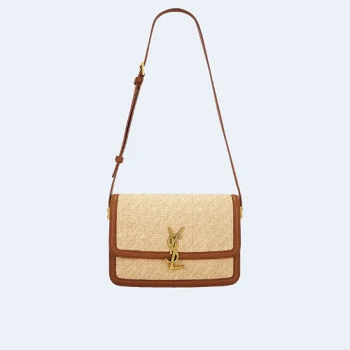 솔페리노 로고 라피아 미디움 숄더백