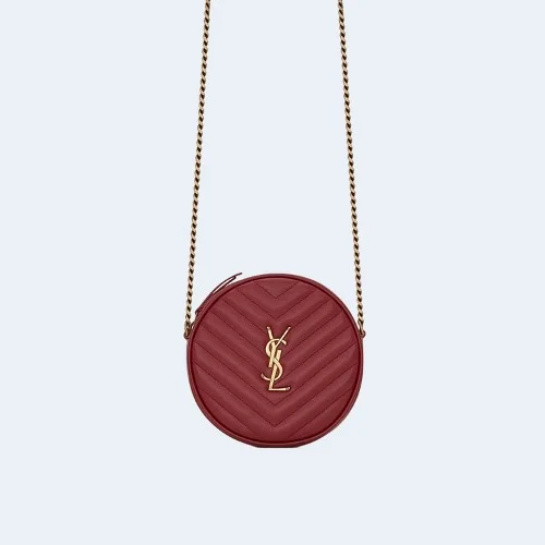 쉐브론 라운드 카메라 백 레드