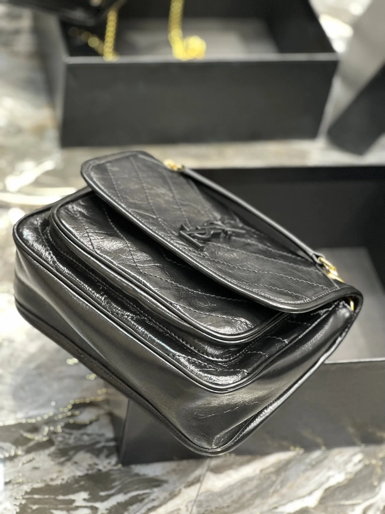 빈티지 니키 베이비백 블랙 (22cm X 16.5cm X 12cm) 상세