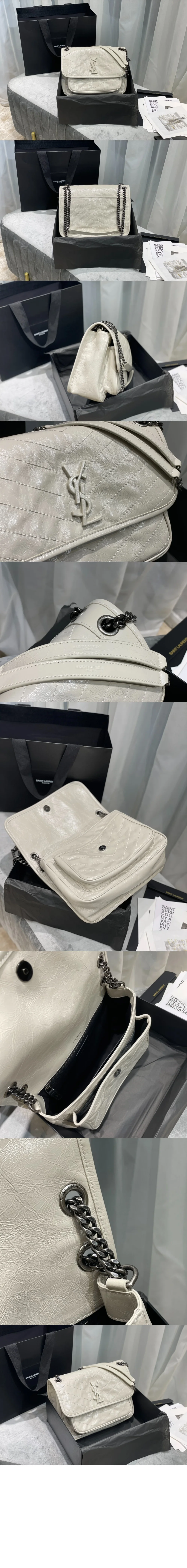 니키 숄더백 미디움 화이트 상세