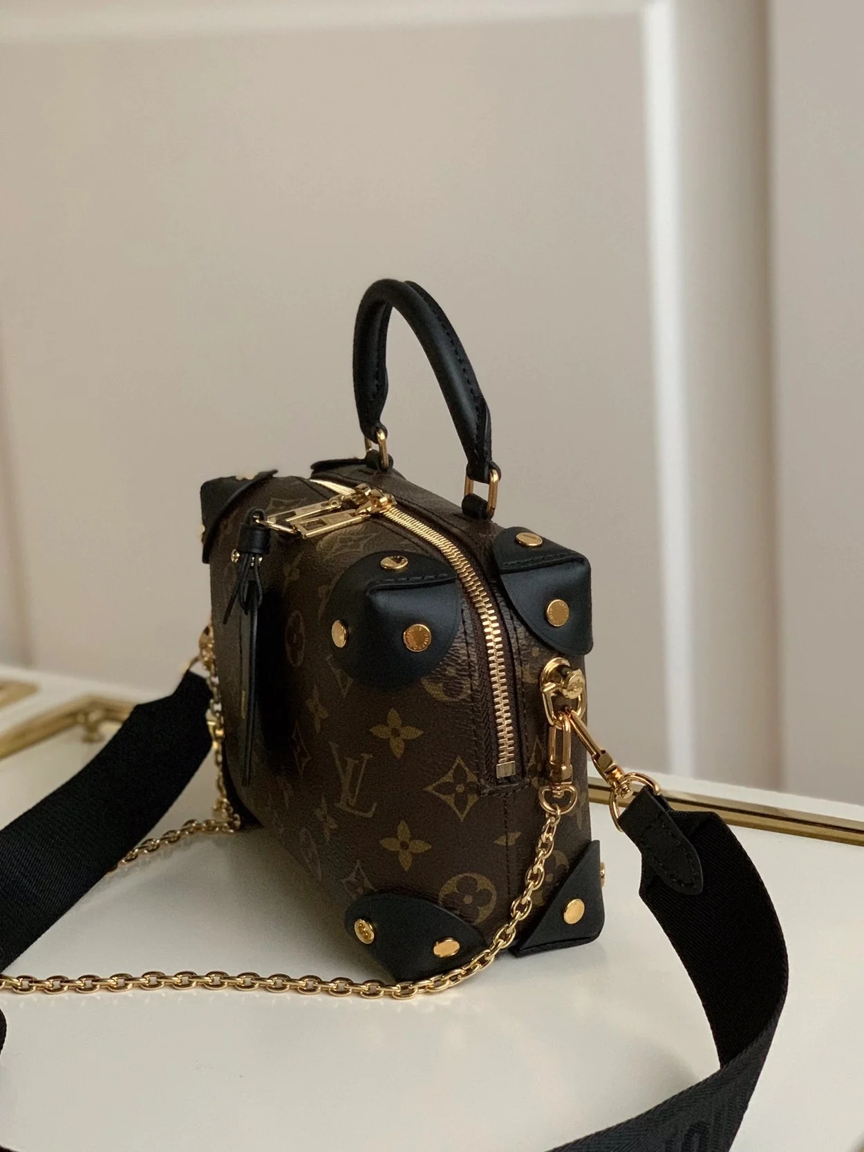 쁘띠 말 수플 모노그램 캔버스 블랙 상세