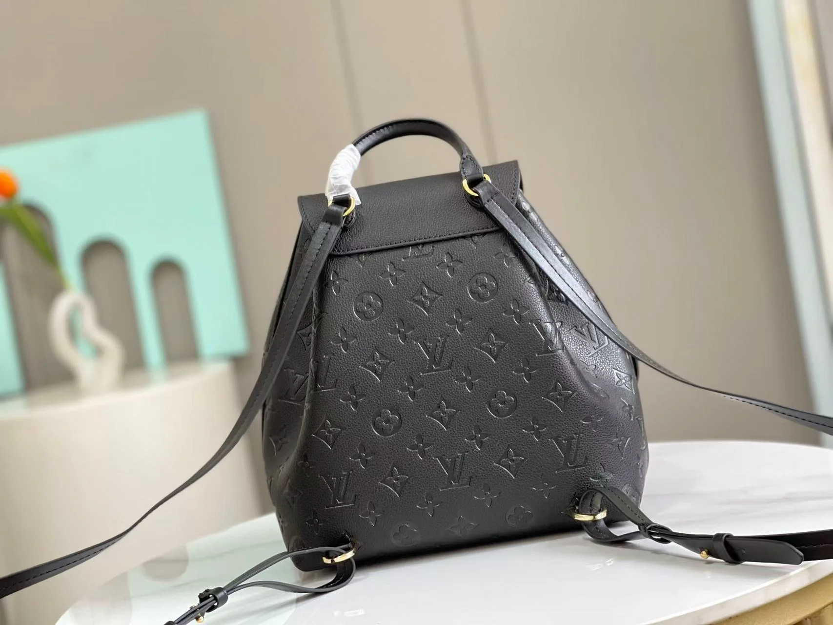 앙프렝뜨 블랙 레더 몽수리 백팩 상세