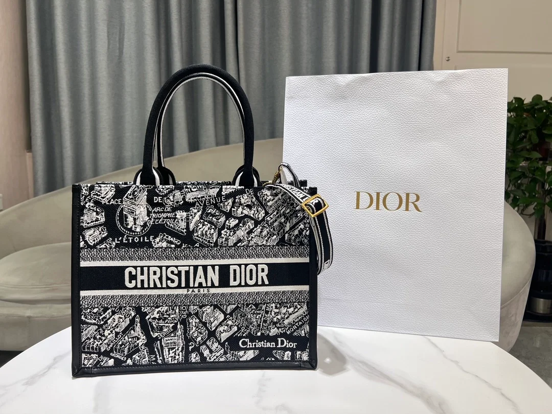 Plan de Paris 북 토트 미디엄 백 블랙 & 화이트 상세