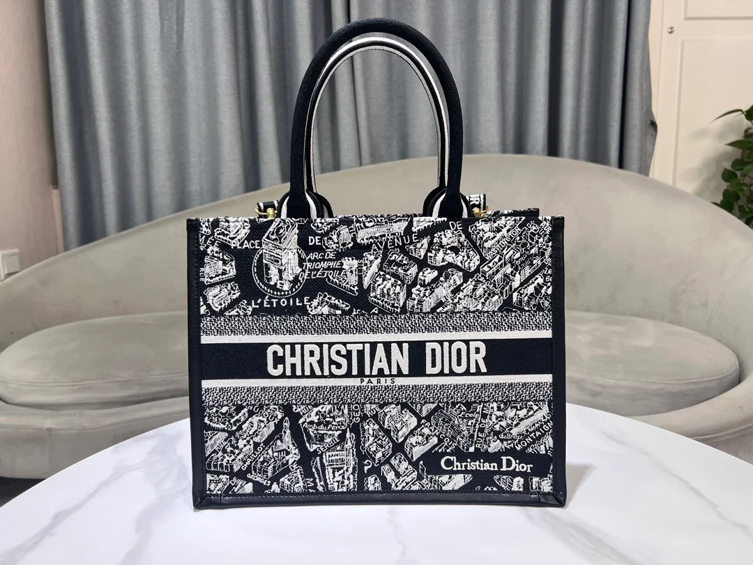 Plan de Paris 북 토트 미디엄 백 블랙 & 화이트 상세