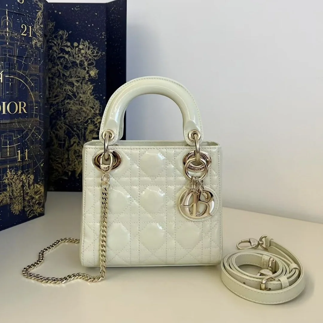 레이디백 유광 미니 화이트