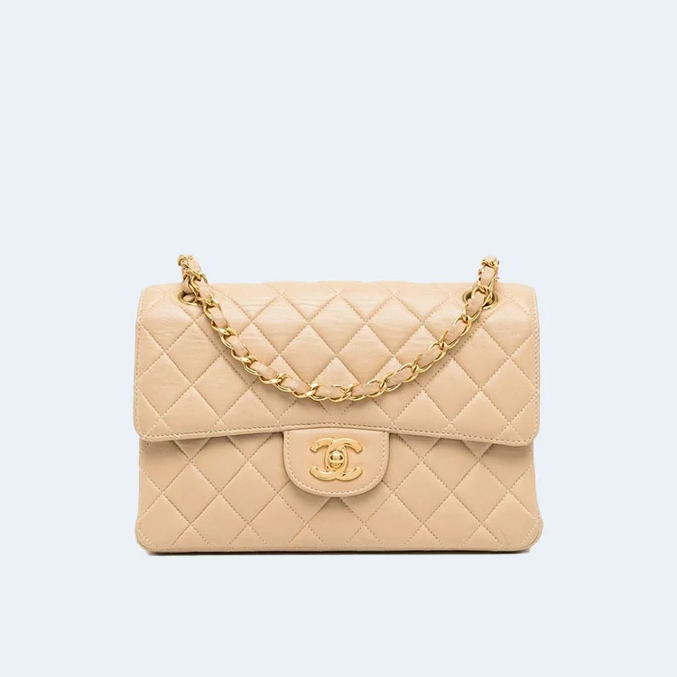 클래식 스몰 카프스킨 베이지 골드 상세