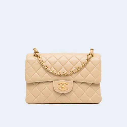 클래식 스몰 카프스킨 베이지 골드