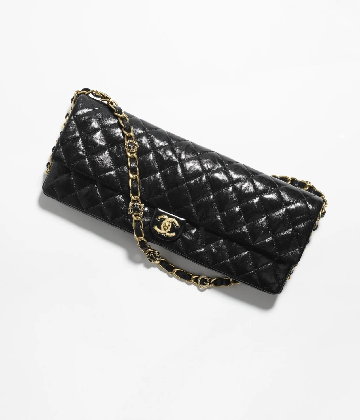 램스킨 골드 메탈 맥시 클러치 상세