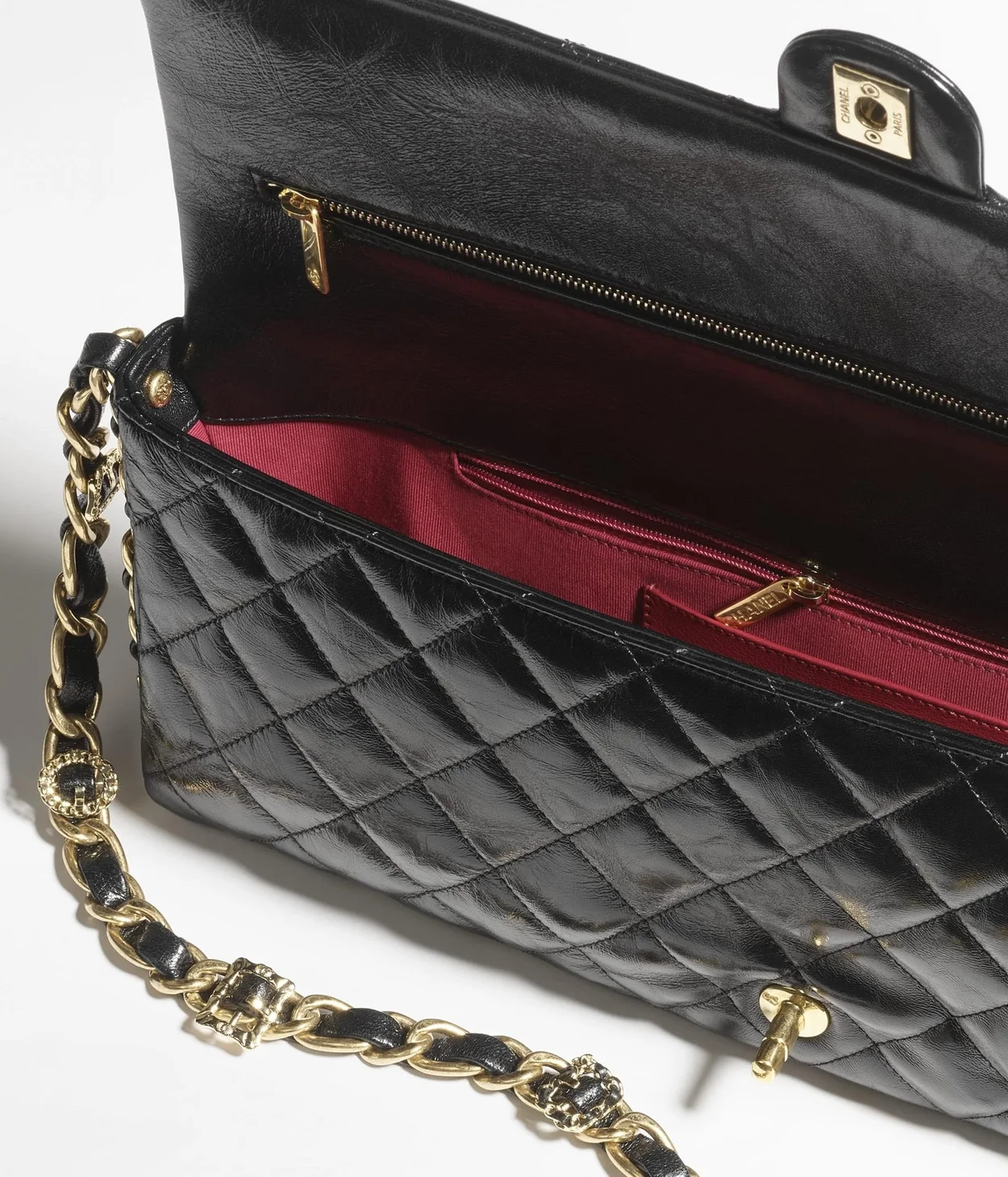 램스킨 골드 메탈 맥시 클러치 상세