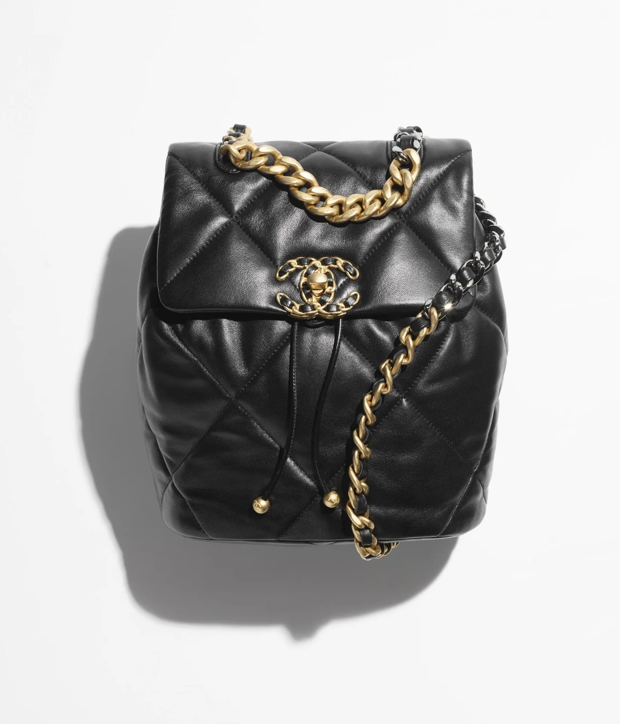 19 백팩 샤이니 램스킨 블랙 상세